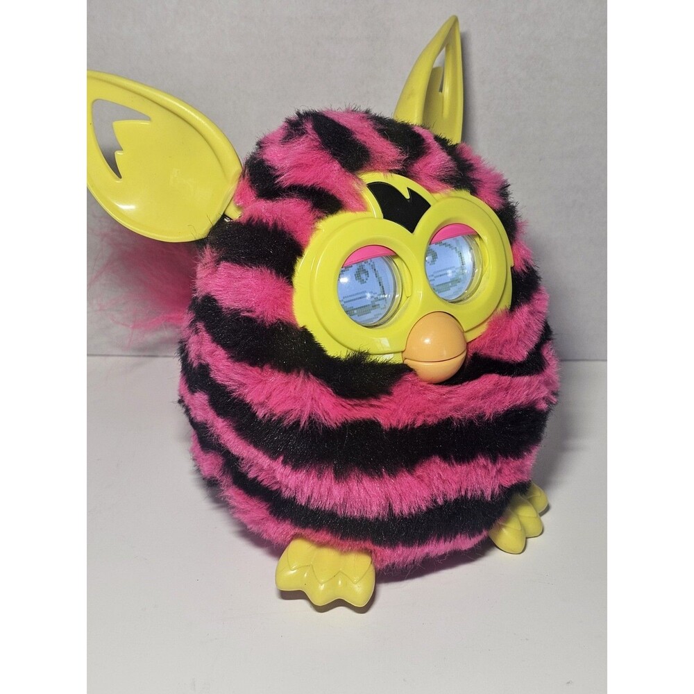 2012 Furby Boom Pink Black striped Yellow Hasbro Electronic Interactive Working